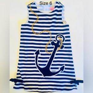 Size 6 Lilly Pulitzer appliqué anchor nautical summer dress